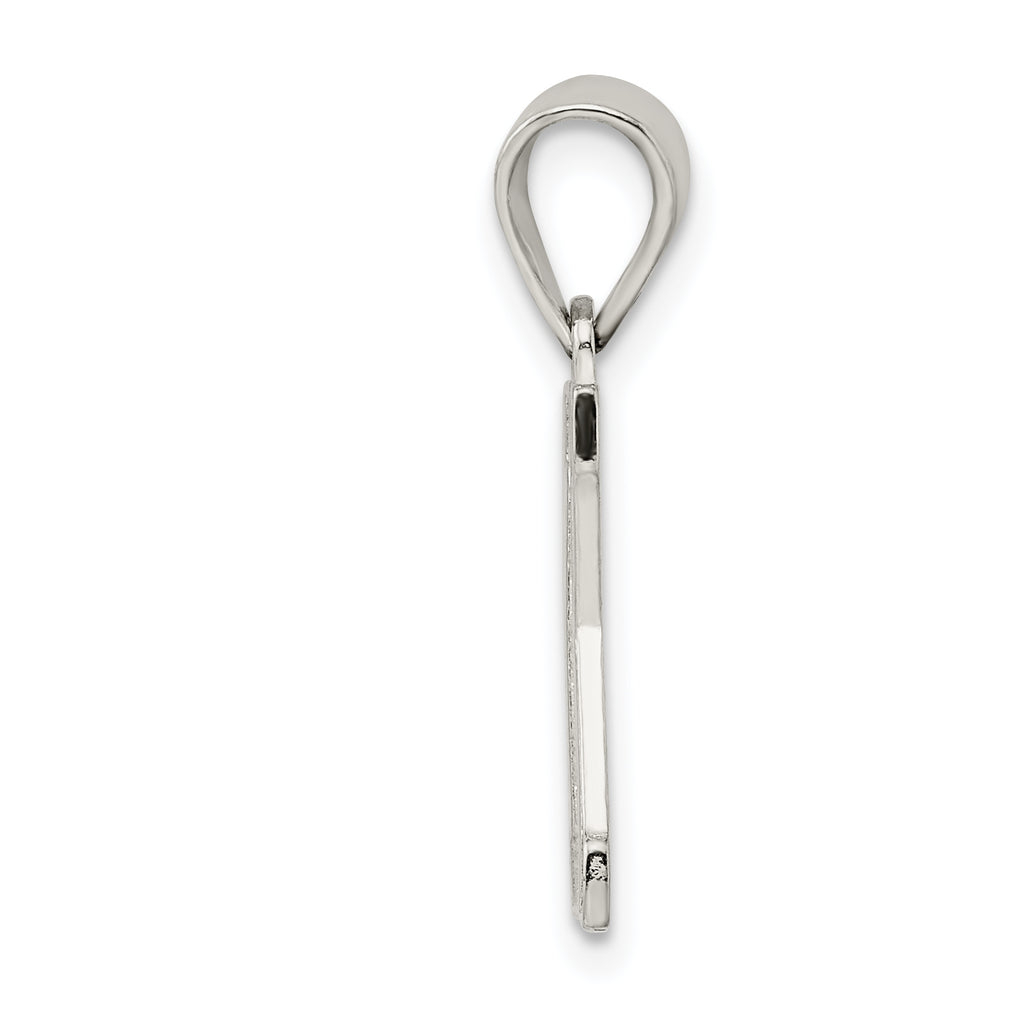 Sterling Silver 925 Rhodium-Plated Letter K Initial Pendant  Solid & Elegant Design