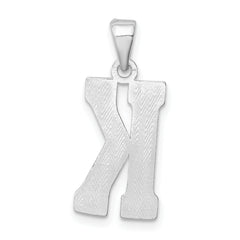 Sterling Silver 925 Rhodium-Plated Letter K Initial Pendant  Solid & Elegant Design