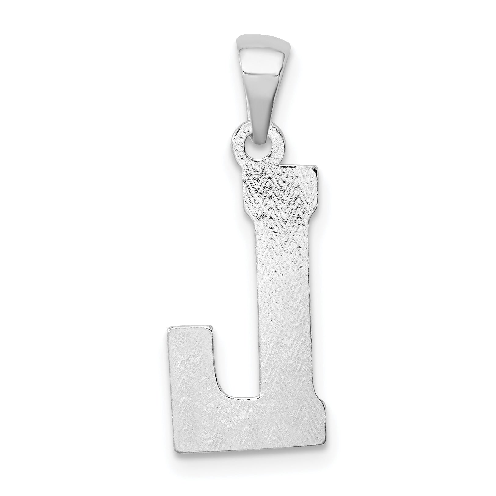 Sterling Silver 925 Letter L Pendant with Rhodium-Plated Elegant Finish 25mm