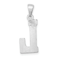 Sterling Silver 925 Letter L Pendant with Rhodium-Plated Elegant Finish 25mm
