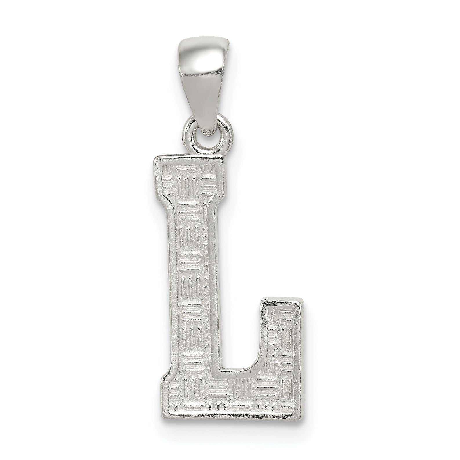 Sterling Silver Rhodium-plated Letter L Initial Pendant Main image