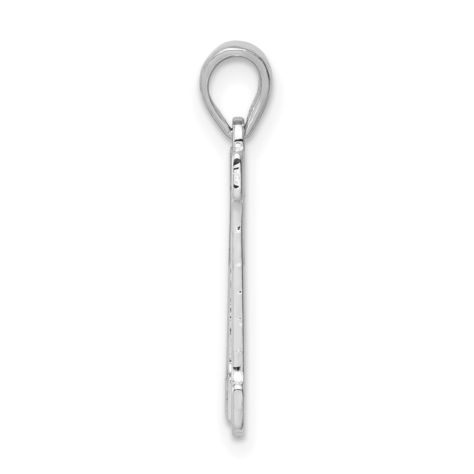 Sterling Silver Rhodium-plated Letter M Initial Pendant Main image