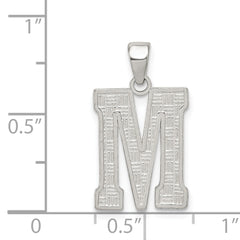 Sterling Silver Rhodium-plated Letter M Initial Pendant