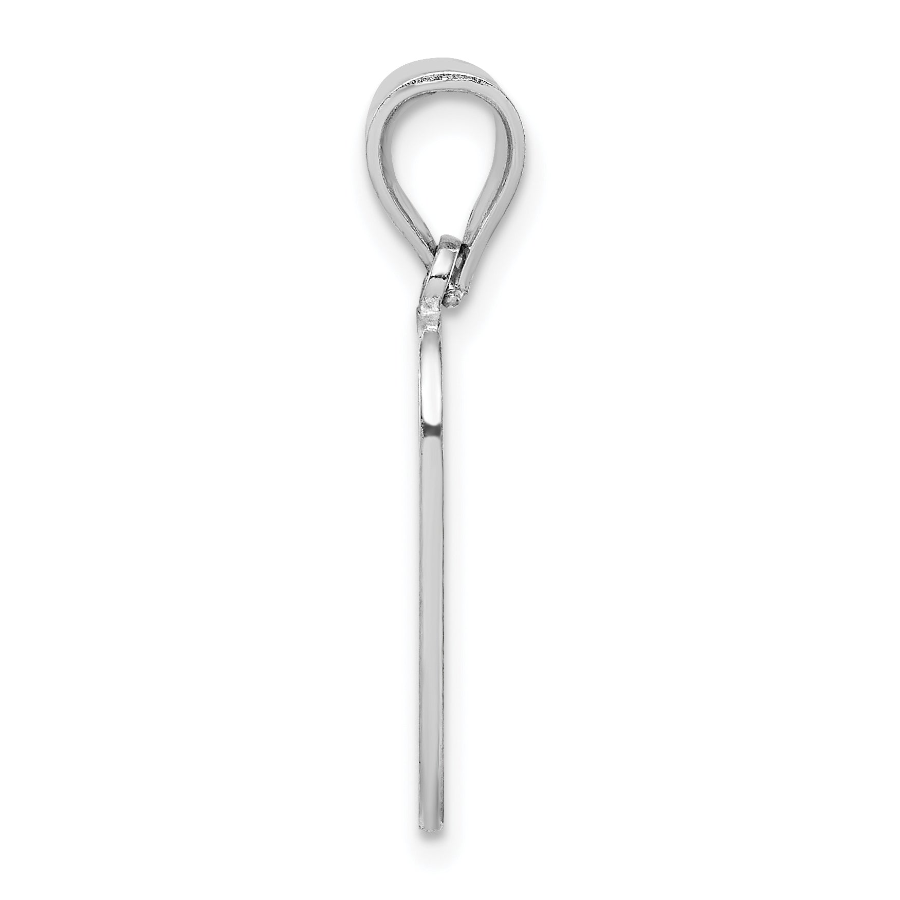 Sterling Silver 925 Rhodium-Plated Initial O Pendant  Elegant Solid Cast Design