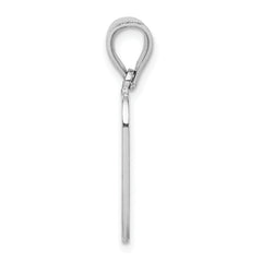 Sterling Silver 925 Rhodium-Plated Initial O Pendant  Elegant Solid Cast Design