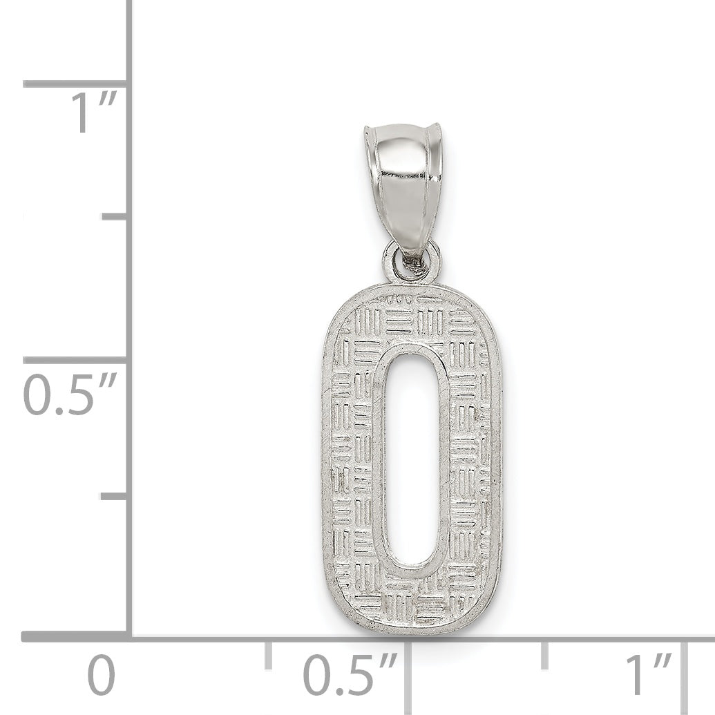 Sterling Silver 925 Rhodium-Plated Initial O Pendant  Elegant Solid Cast Design