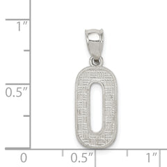 Sterling Silver 925 Rhodium-Plated Initial O Pendant  Elegant Solid Cast Design