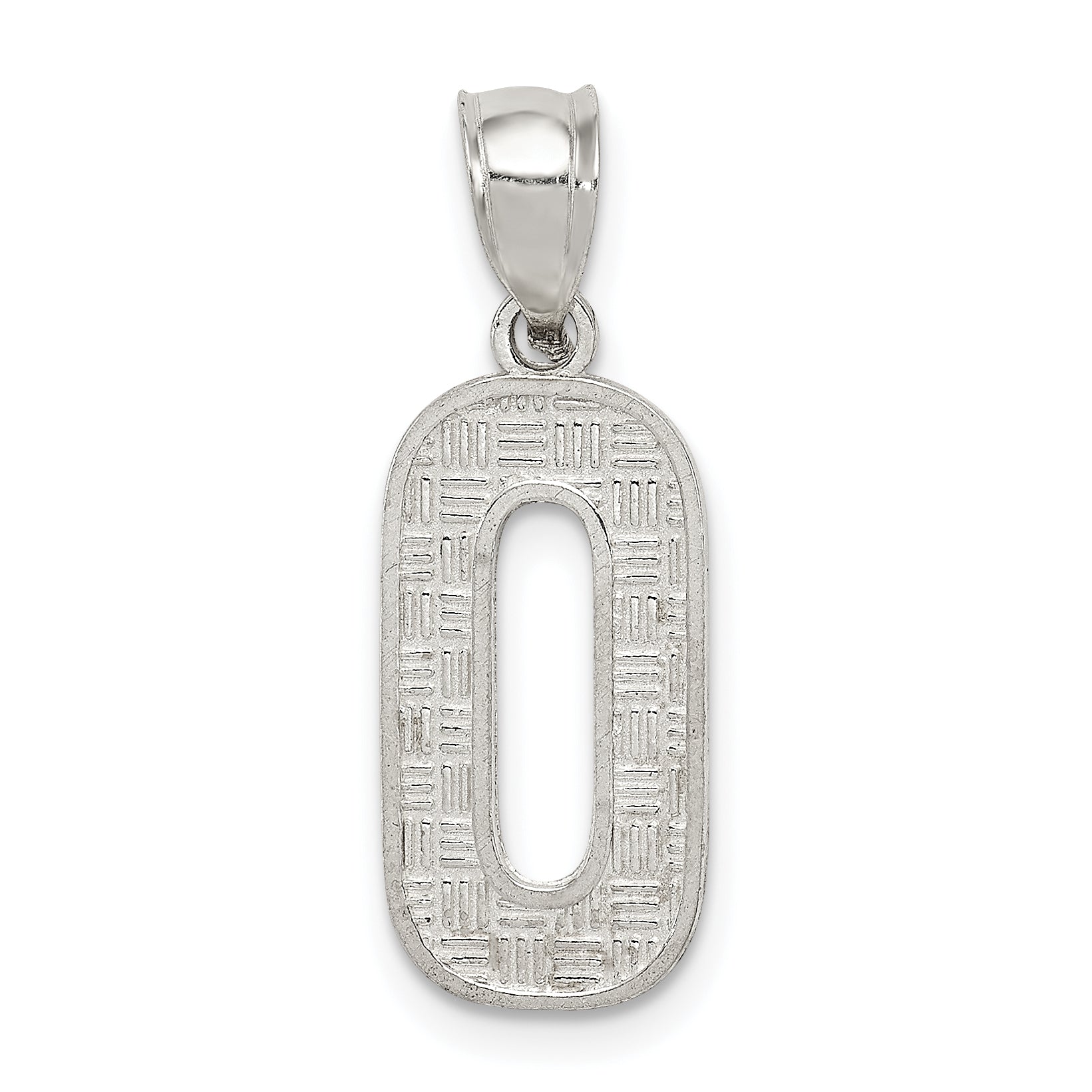 Sterling Silver Rhodium-plated Letter O Initial Pendant Main image