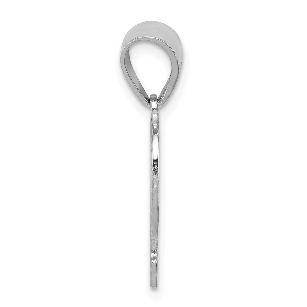 Sterling Silver 925 Rhodium-Plated Initial P Pendant Elegant Solid Design