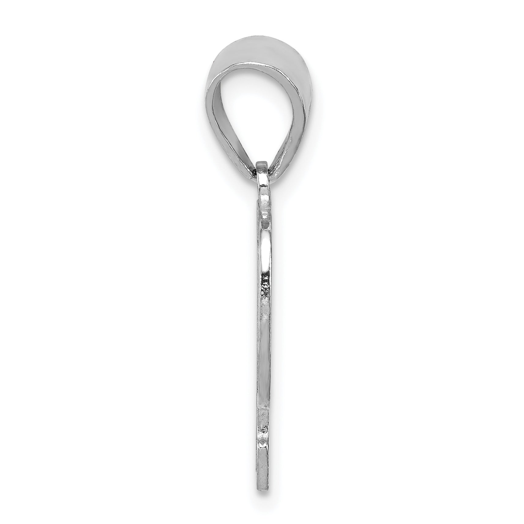 Sterling Silver 925 Rhodium-Plated Initial P Pendant Elegant Solid Design