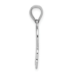 Sterling Silver 925 Rhodium-Plated Letter R Initial Pendant Elegant Cast Design