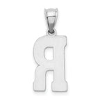Sterling Silver 925 Rhodium-Plated Letter R Initial Pendant Elegant Cast Design