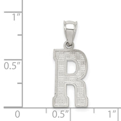 Sterling Silver 925 Rhodium-Plated Letter R Initial Pendant Elegant Cast Design