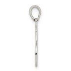 Sterling Silver 925 Initial S Pendant with Rhodium-Plated Finish Solid, Cast