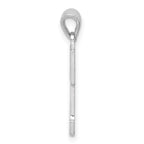 Sterling Silver 925 Letter T Pendant Rhodium-Plated Classic Solid Design