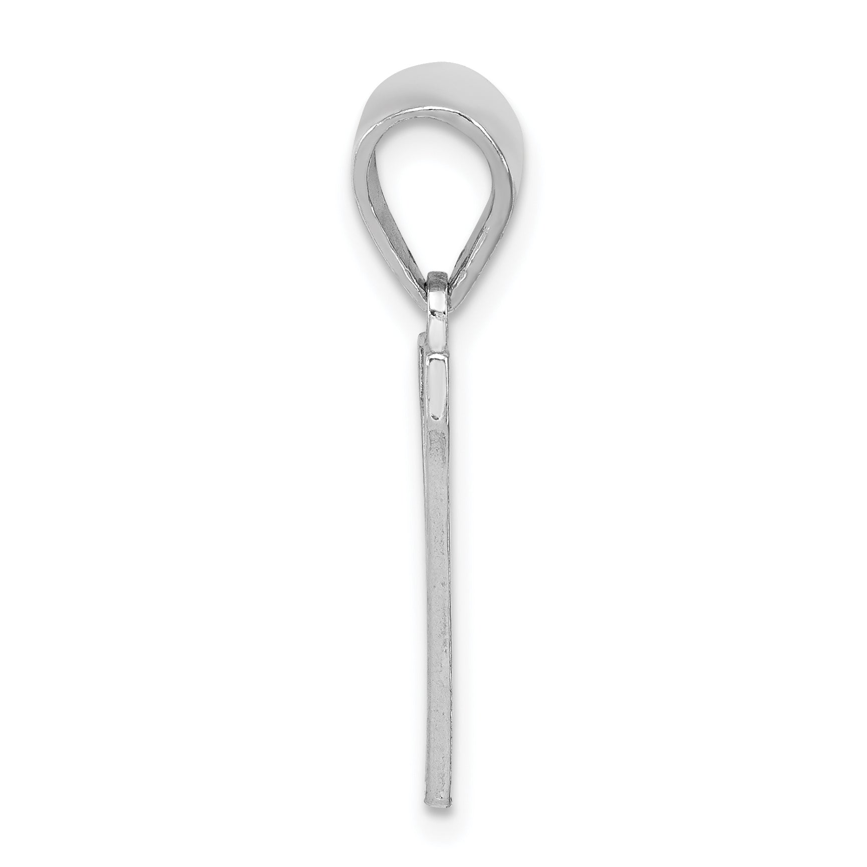 Sterling Silver 925 Rhodium-Plated Initial V Pendant Elegant Small Solid Charm Secondary image