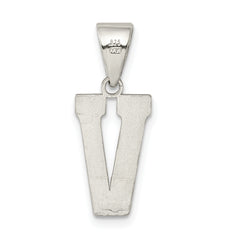 Sterling Silver 925 Rhodium-Plated Initial V Pendant Elegant Small Solid Charm