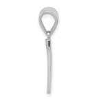 Sterling Silver Rhodium-Plated Initial W Pendant  Classic Solid Design