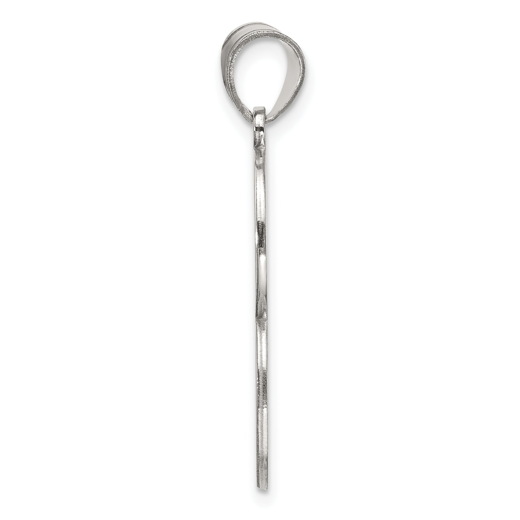 Sterling Silver 925 Rhodium-Plated Letter B Pendant  Large, Solid, Elegant Design