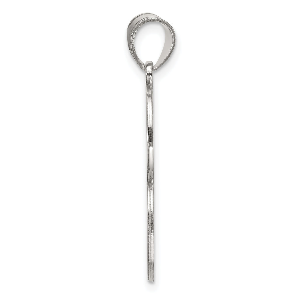 Sterling Silver 925 Rhodium-Plated Letter B Pendant  Large, Solid, Elegant Design