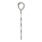 Sterling Silver 925 Rhodium-Plated Letter B Pendant  Large, Solid, Elegant Design