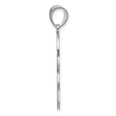 Sterling Silver 925 Rhodium-Plated Letter B Pendant  Large, Solid, Elegant Design