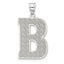 Sterling Silver Rhodium-plated Letter B Initial Pendant