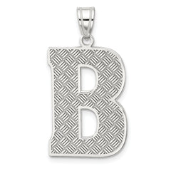 Sterling Silver Rhodium-plated Letter B Initial Pendant