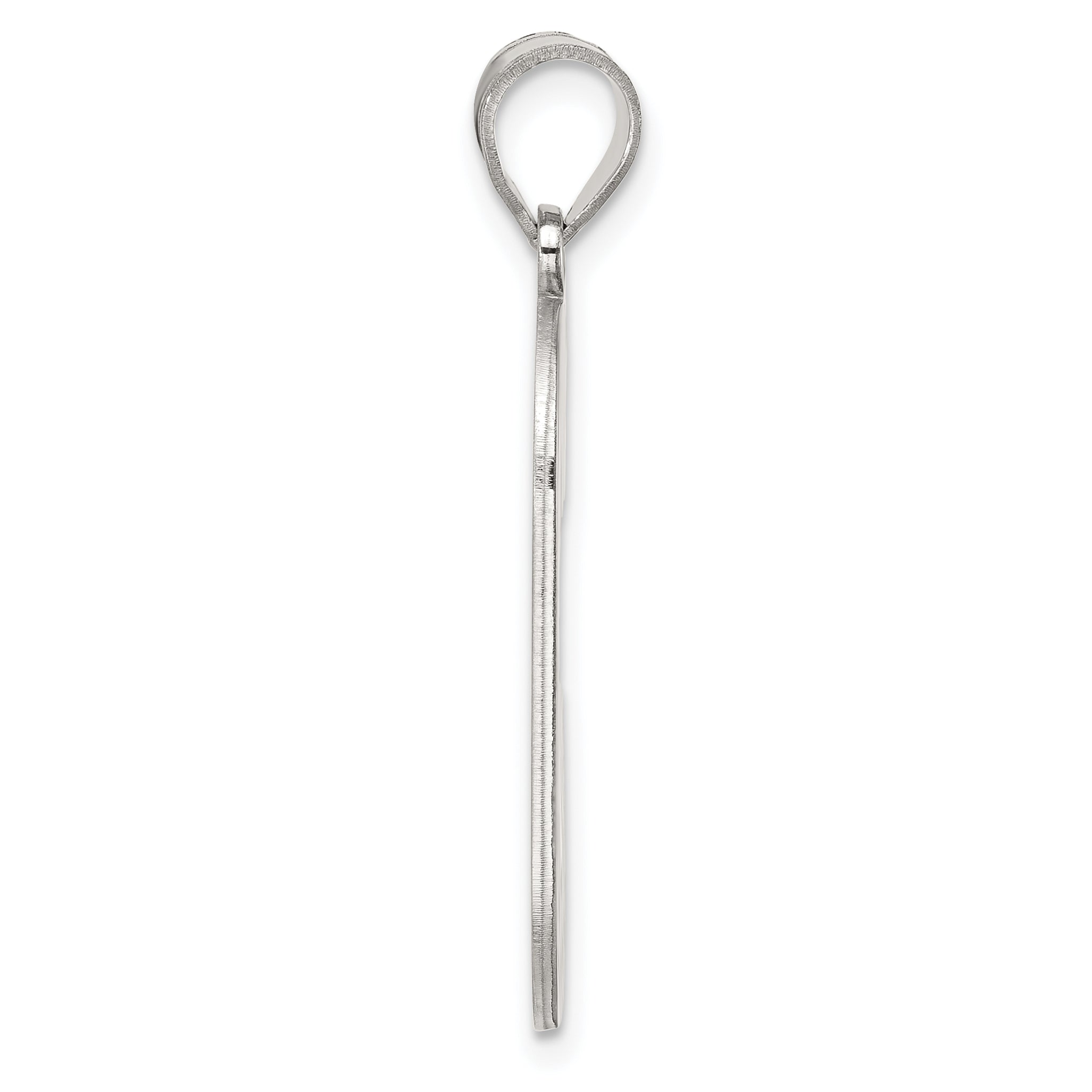 Sterling Silver 925 Rhodium-Plated Letter C Pendant Large, Solid, Elegant Secondary image