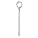 Sterling Silver 925 Rhodium-Plated Letter C Pendant Large, Solid, Elegant