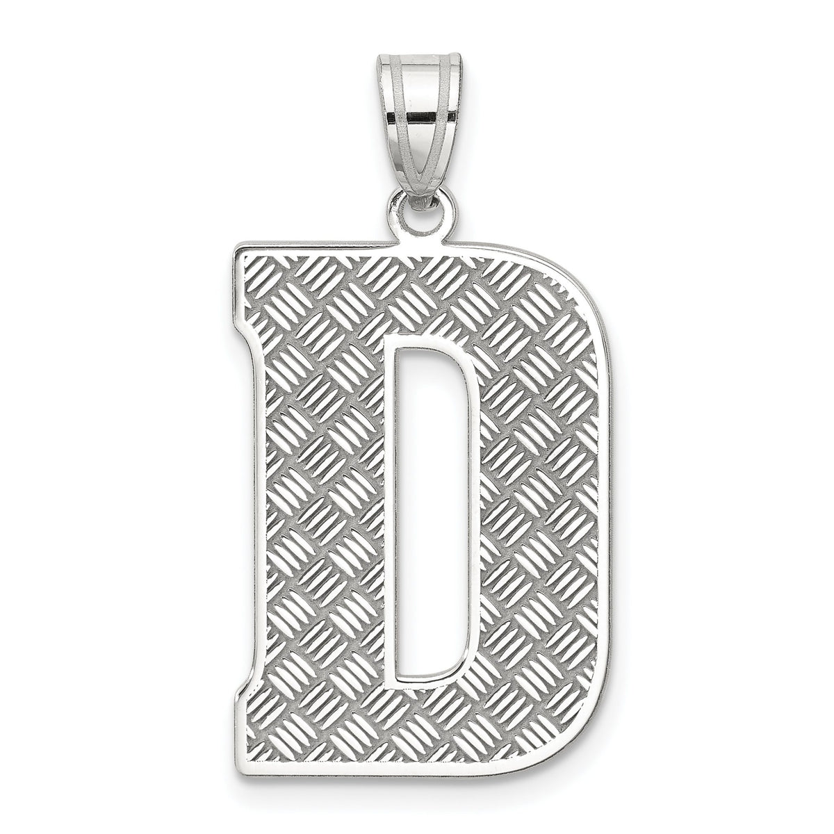 Letter D Initial Pendant in Sterling Silver, 35mm - Sophia Jewelers Main image