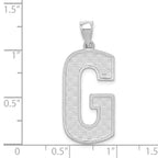 Sterling Silver Rhodium-Plated Letter G Pendant Large Elegant Design by Sophia Jewelers