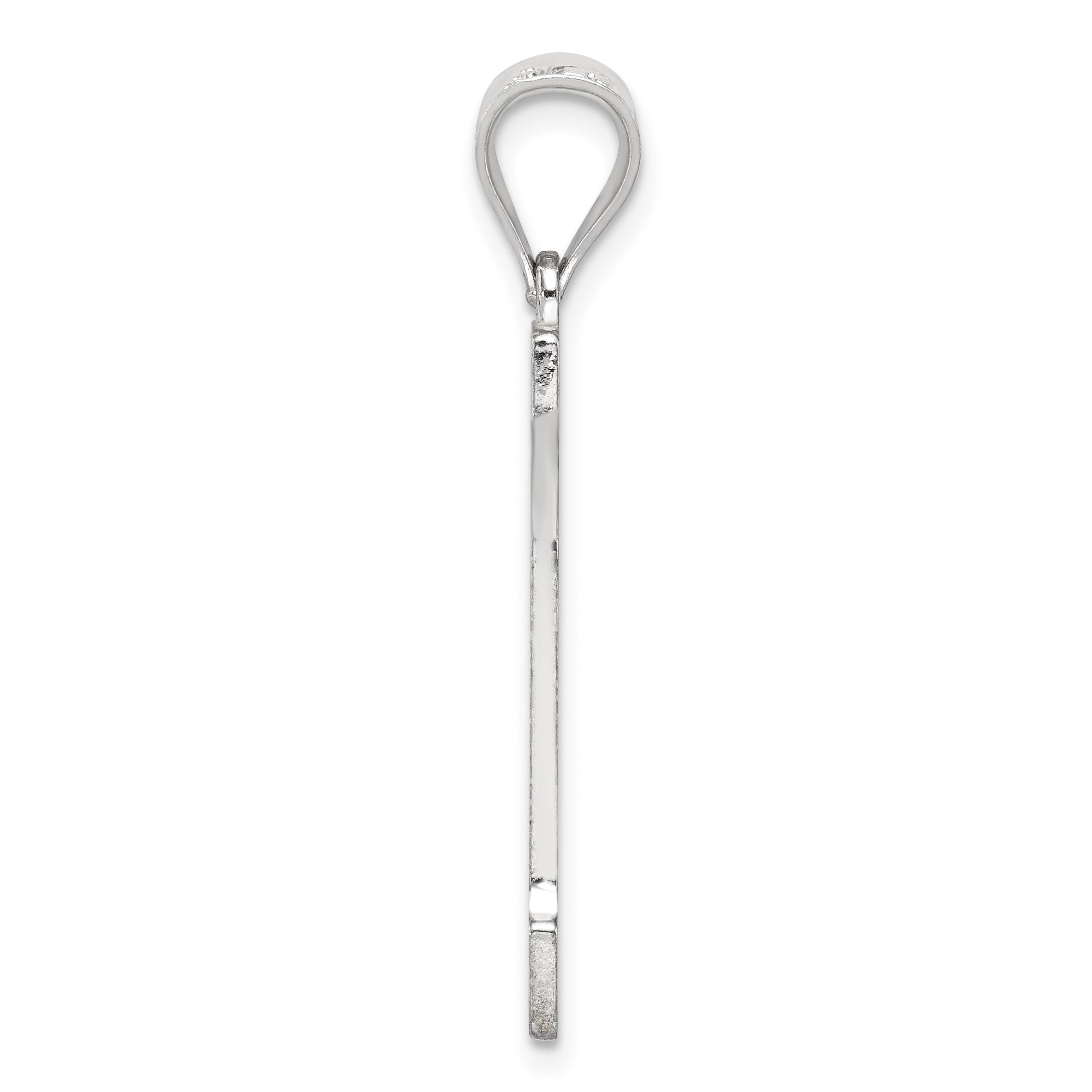 Sterling Silver 925 Rhodium-Plated Large Initial I Pendant Solid & Elegant Design Secondary image