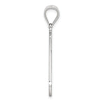 Sterling Silver 925 Rhodium-Plated Large Initial I Pendant Solid & Elegant Design