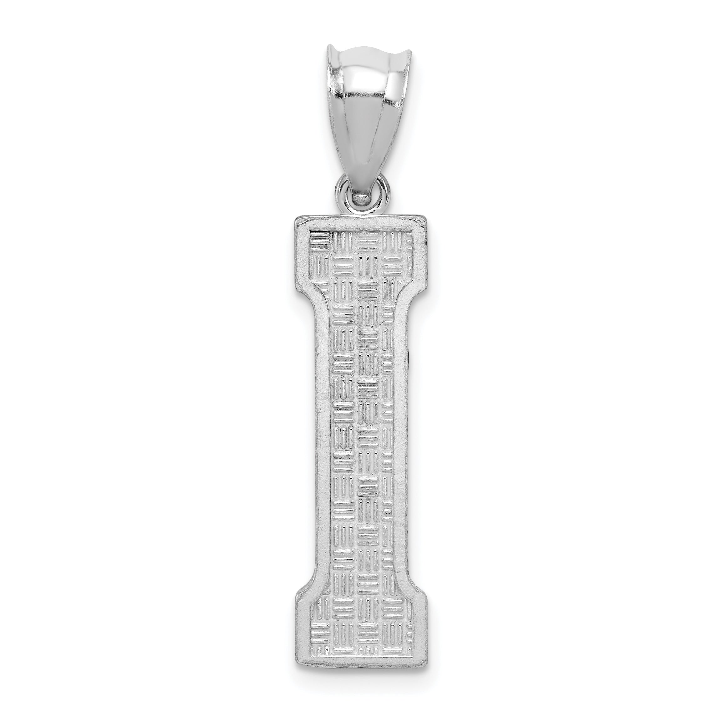 Sterling Silver Rhodium-plated Letter I Initial Pendant Main image