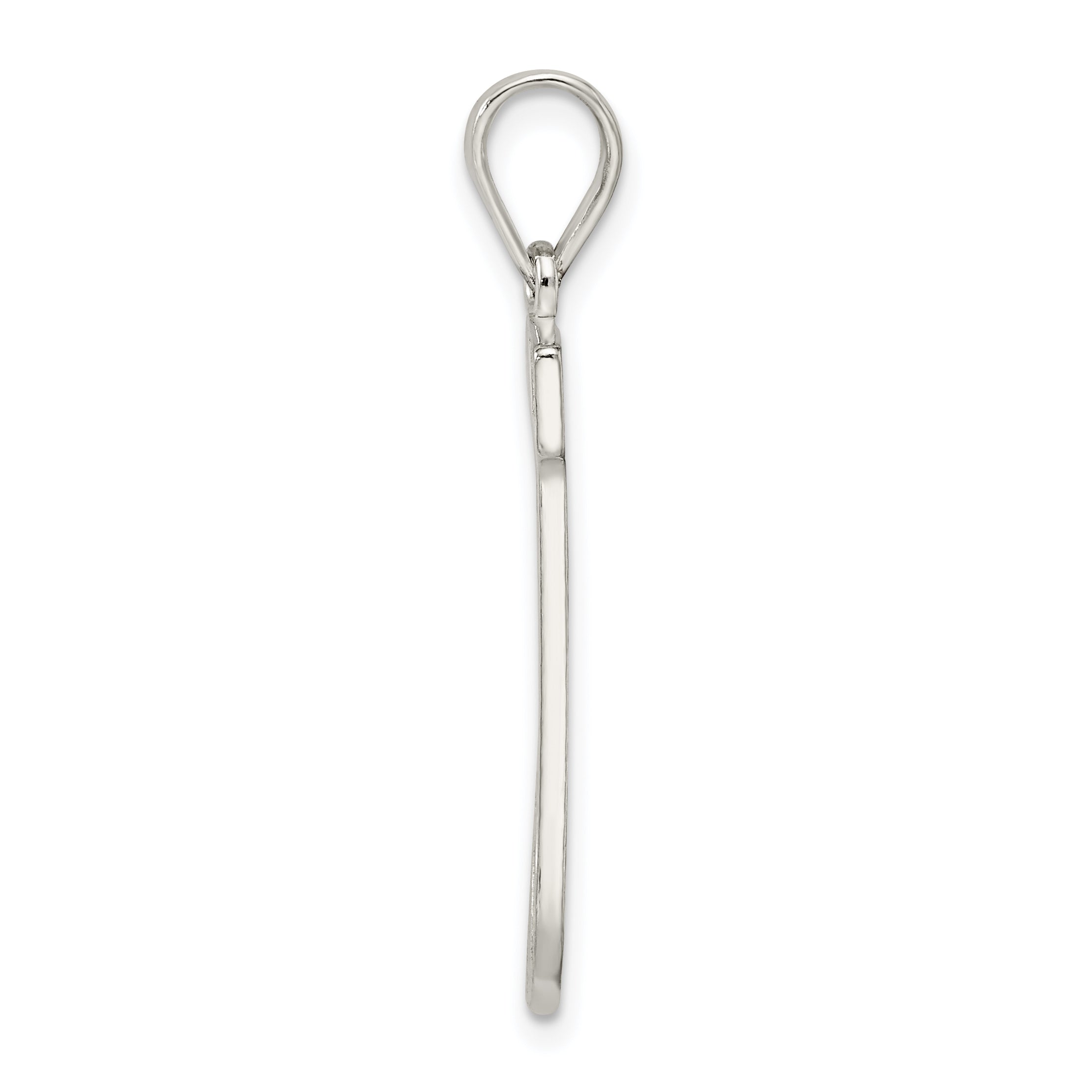 Sterling Silver Rhodium-Plated Letter J Pendant in Solid 925 Casted Design Secondary image