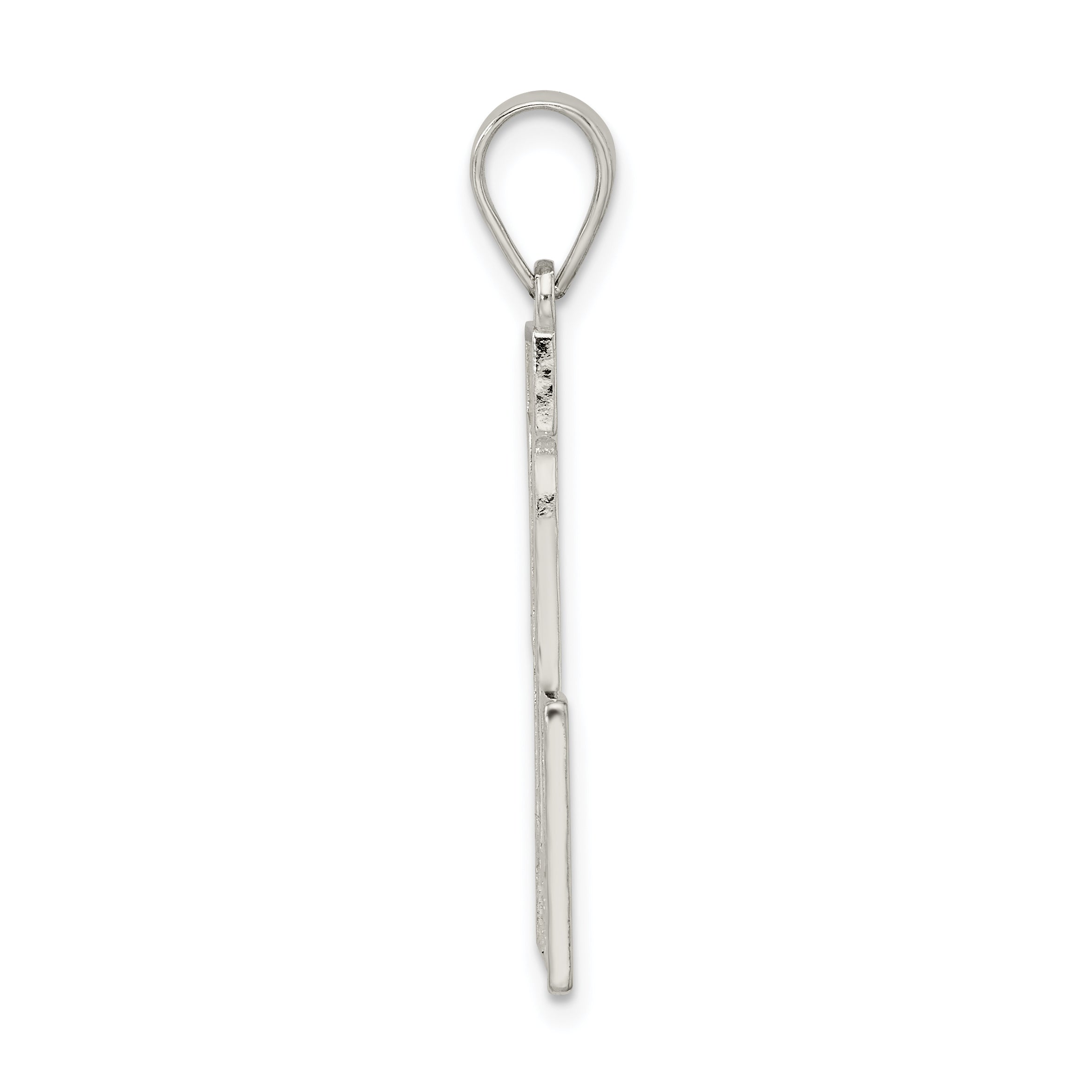 Sterling Silver Rhodium-Plated Letter L Pendant in 925 Solid Large Design Secondary image