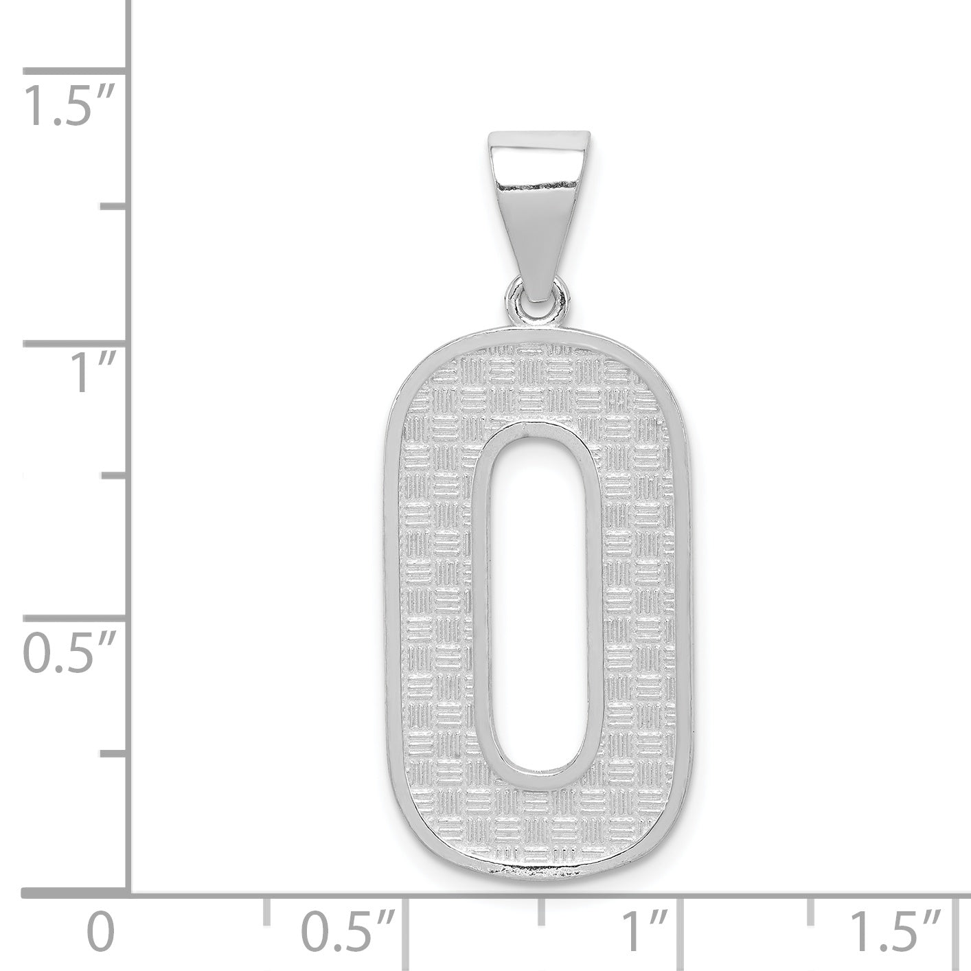 Sterling Silver 925 O Initial Pendant with Rhodium-Plated Finish Large Solid Design
