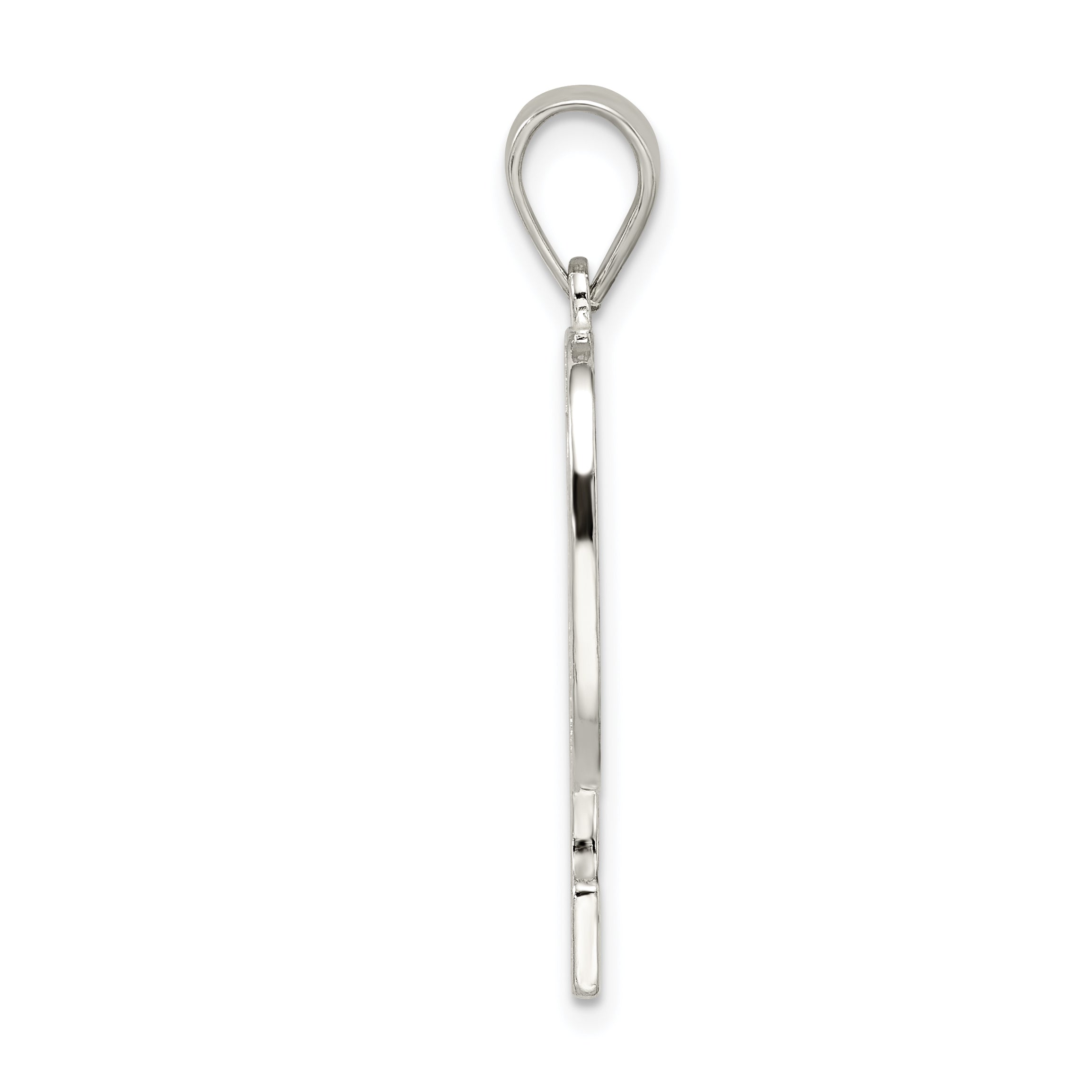 Sterling Silver 925 Initial P Pendant  Rhodium-Plated, Solid, Large Cast Design Secondary image