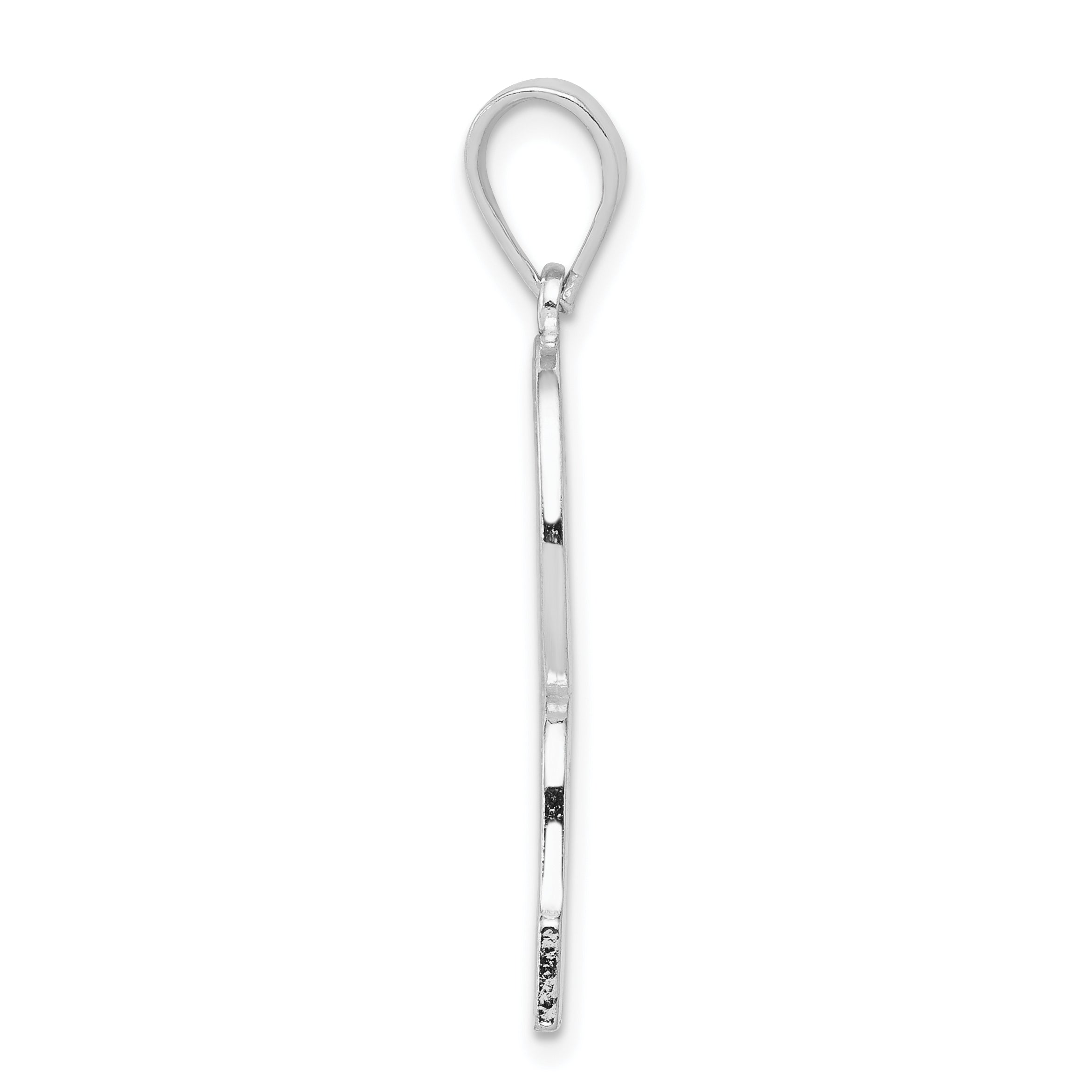 Sterling Silver 925 Rhodium-Plated Large Initial R Pendant Elegant, Casted Design Secondary image