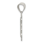 Sterling Silver Square Diamond-cut Letter G Initial Pendant