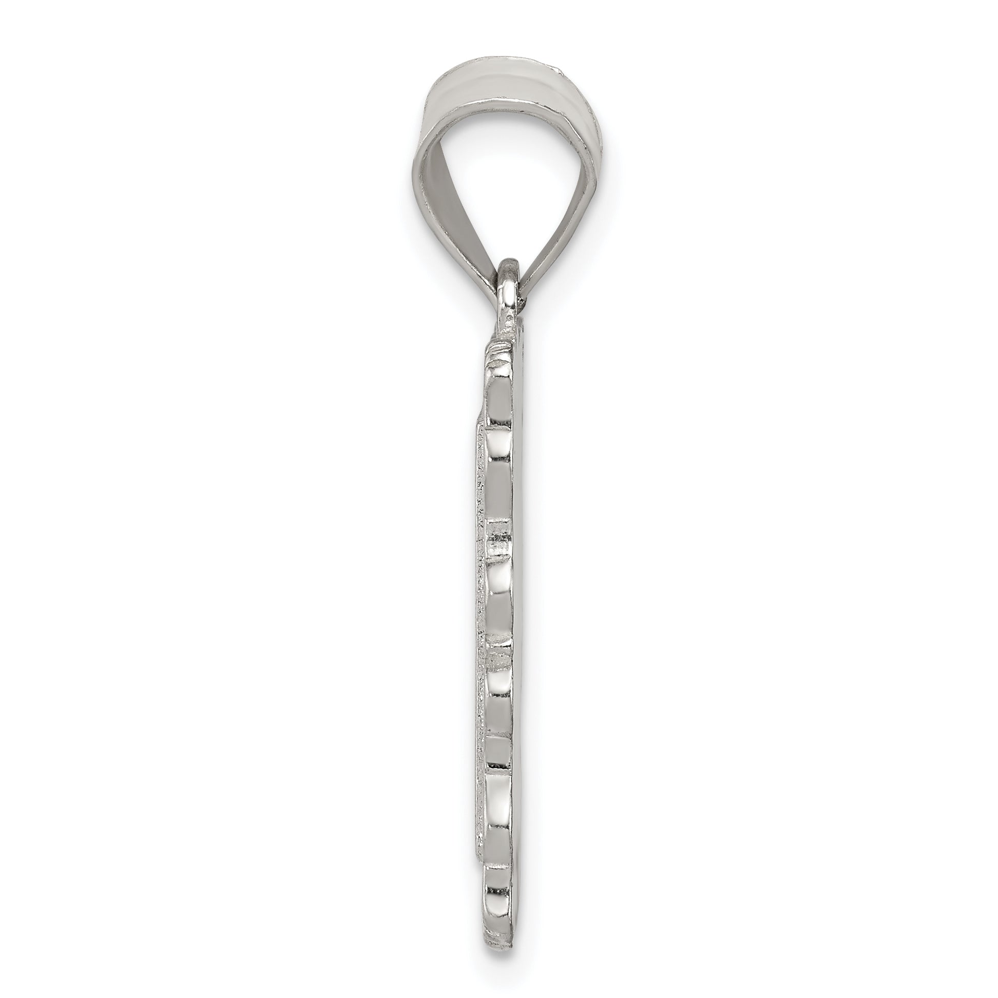 Sterling Silver 925 Diamond-Cut Letter H Pendant with Anti-Tarnish Finish Secondary image