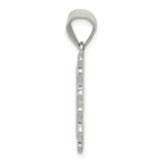 Sterling Silver 925 Diamond-Cut Letter H Pendant with Anti-Tarnish Finish
