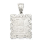 Sterling Silver 925 Diamond-Cut Letter H Pendant with Anti-Tarnish Finish