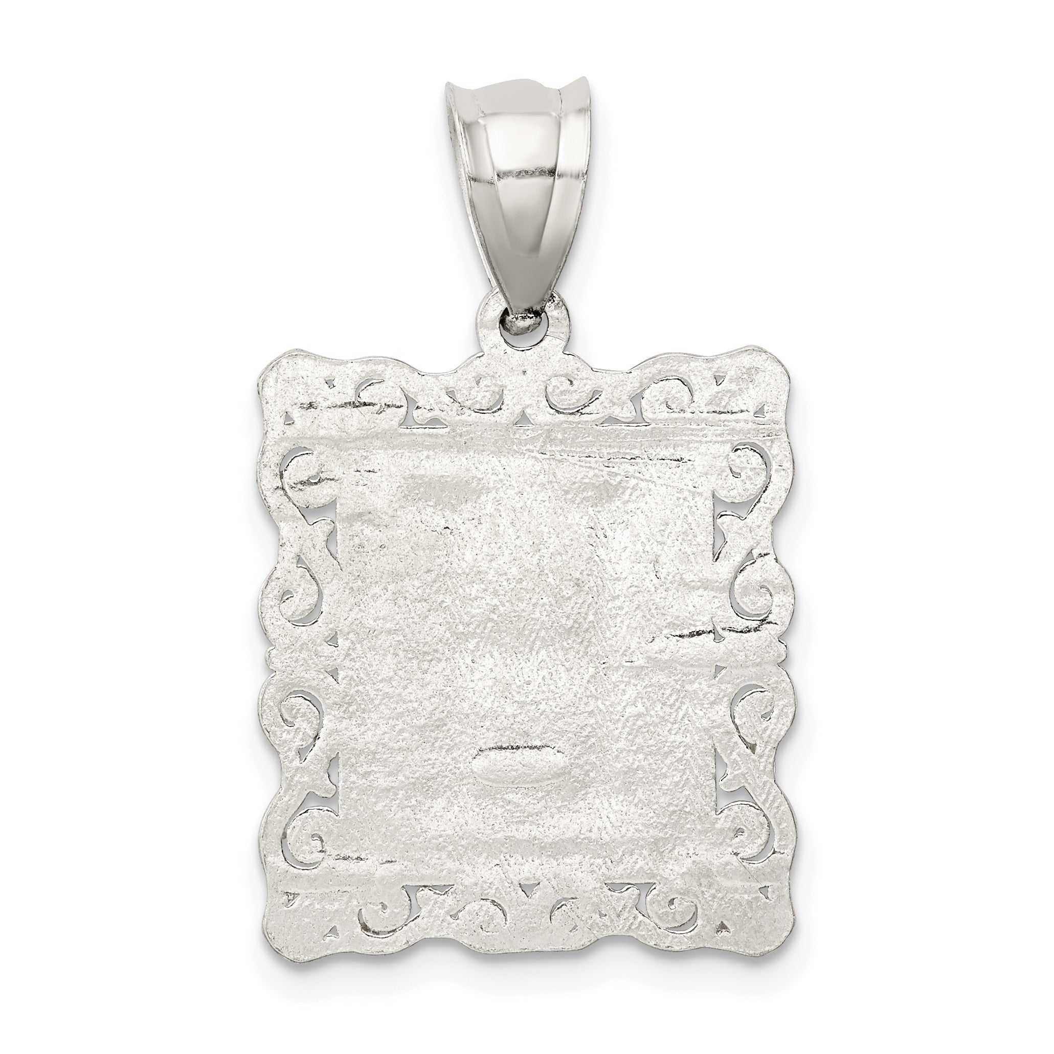 Sterling Silver 925 Diamond-Cut Letter H Pendant with Anti-Tarnish Finish