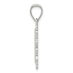 Sterling Silver 925 Square Diamond-Cut Initial I Pendant with Anti-Tarnish Coating