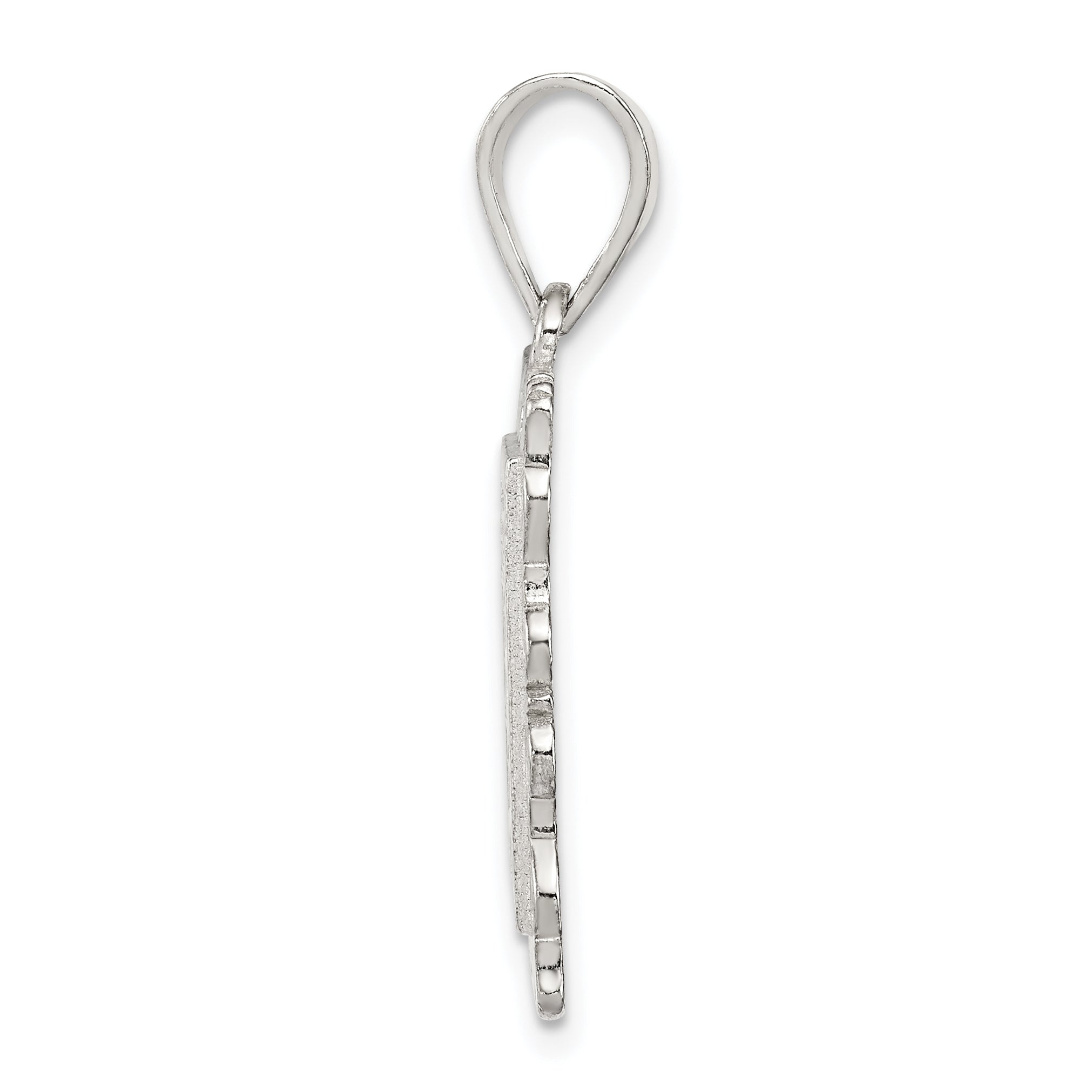 Sterling Silver 925 Diamond-Cut Letter K Initial Pendant with Anti-Tarnish Finish Secondary image