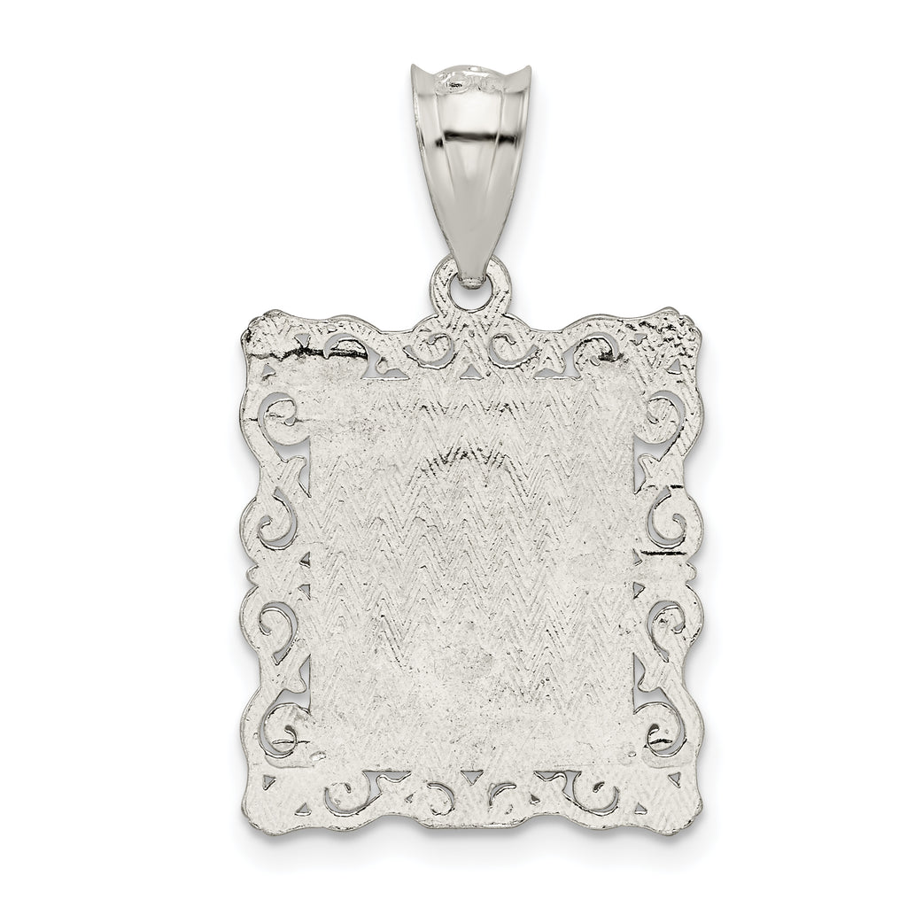 Sterling Silver 925 Diamond-Cut Letter O Pendant with Anti-Tarnish Finish