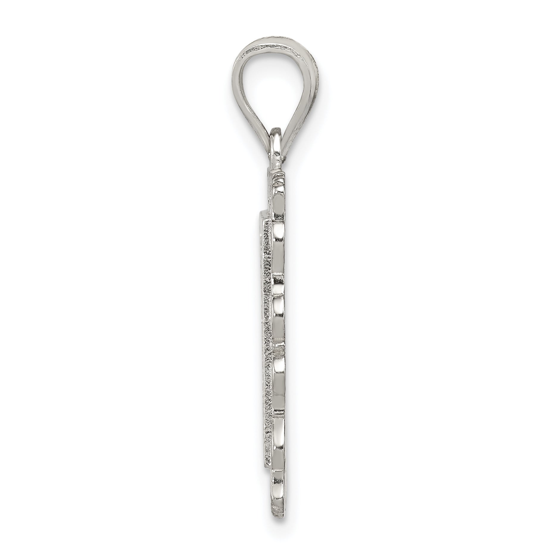 Sterling Silver 925 Diamond-Cut Letter P Initial Pendant with Anti-Tarnish Finish Secondary image