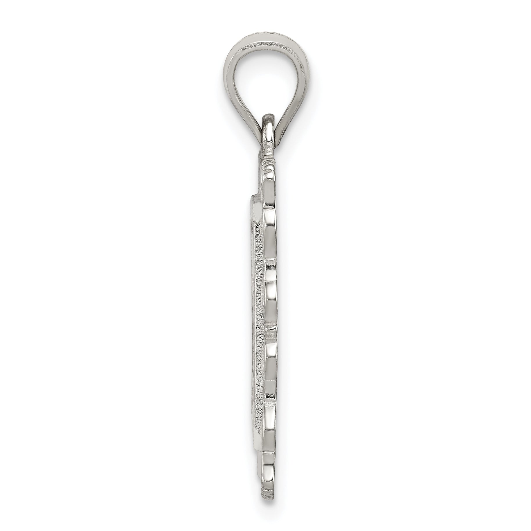 Sterling Silver 925 Diamond-Cut Initial S Pendant with Anti-Tarnish Finish Secondary image